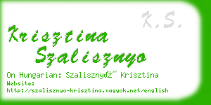 krisztina szalisznyo business card